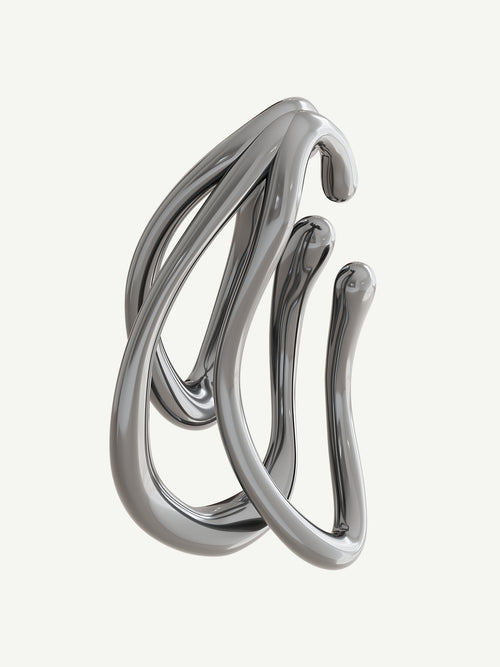 Stasis Ear Cuff in Silver, product view |Color:Silver