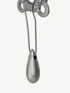 Swim Tube Necklace in Silver, drop detail view |Color:Silver