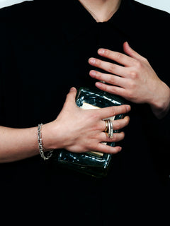 Tajilip Chain Bracelet in Silver worn on wrist, styled view |Color:Silver