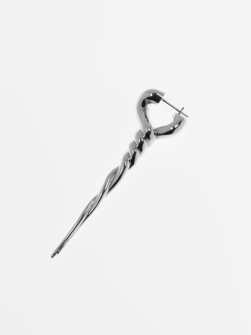Tangle Earring Left in Silver, alternate angled product view |Color:Silver
