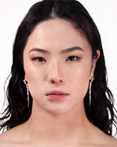 Tangle Earring Pair in Silver worn on both ears, front portrait view |Color:Silver|Card:Hover
