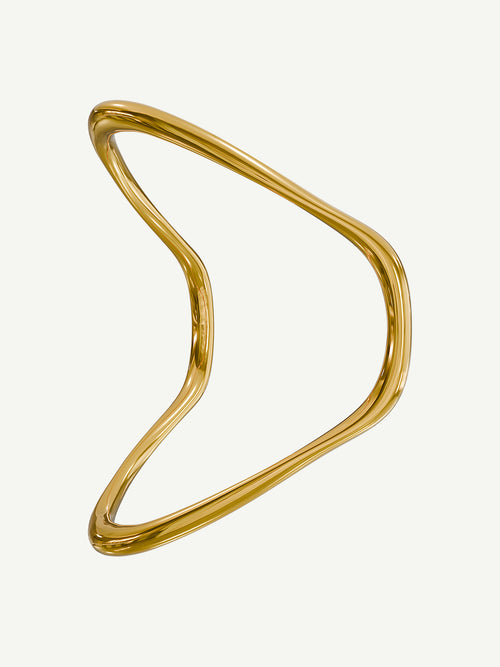 Wave Bracelet in Gold, product view |Color:Gold