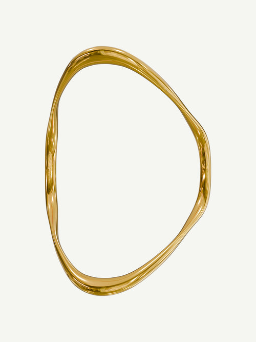 Wave Bracelet in Gold, alternate product view |Color:Gold