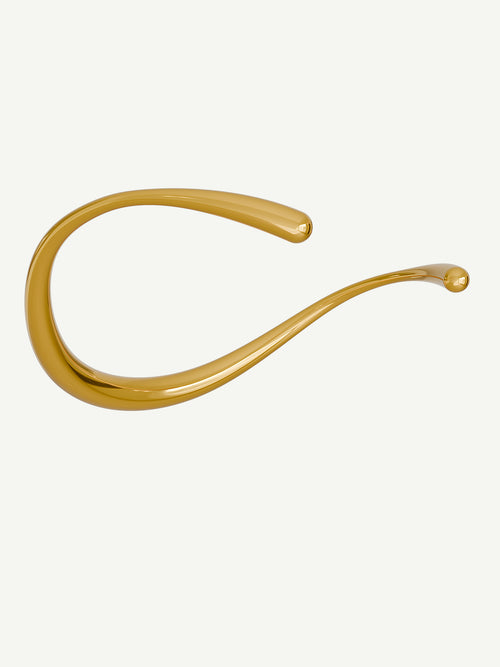 Wave Necklace in Gold, detail product view |Color:Gold