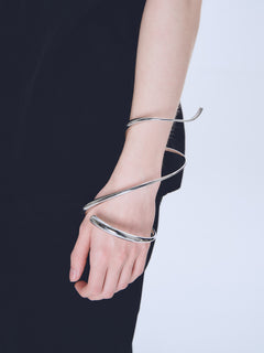 Writhe Bracelet in Silver worn on arm |Color:Silver